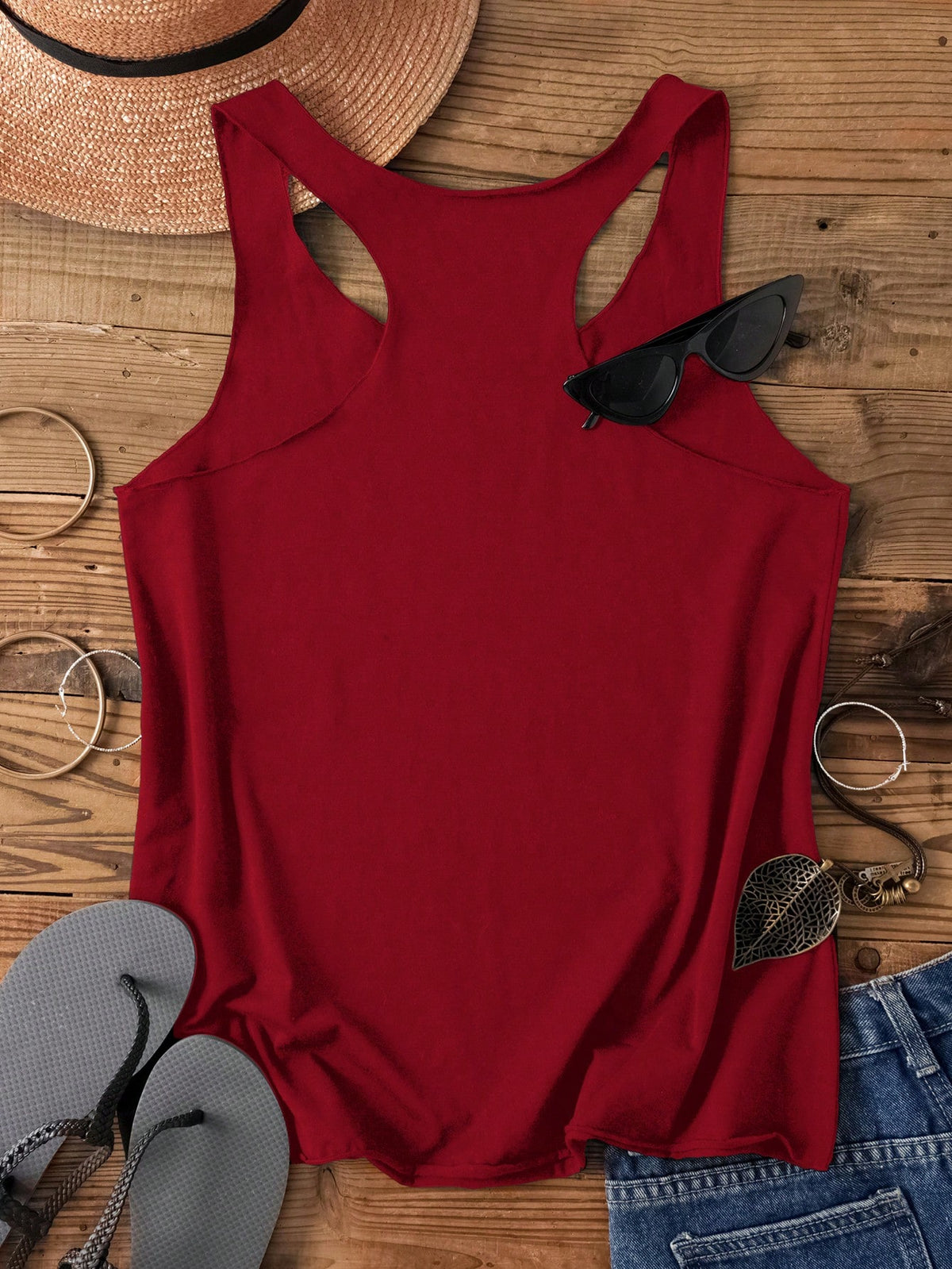 LUNE Milano Women Casual Slogan Graphic Round Neck Tank Top, Suitable For Summer,Casual