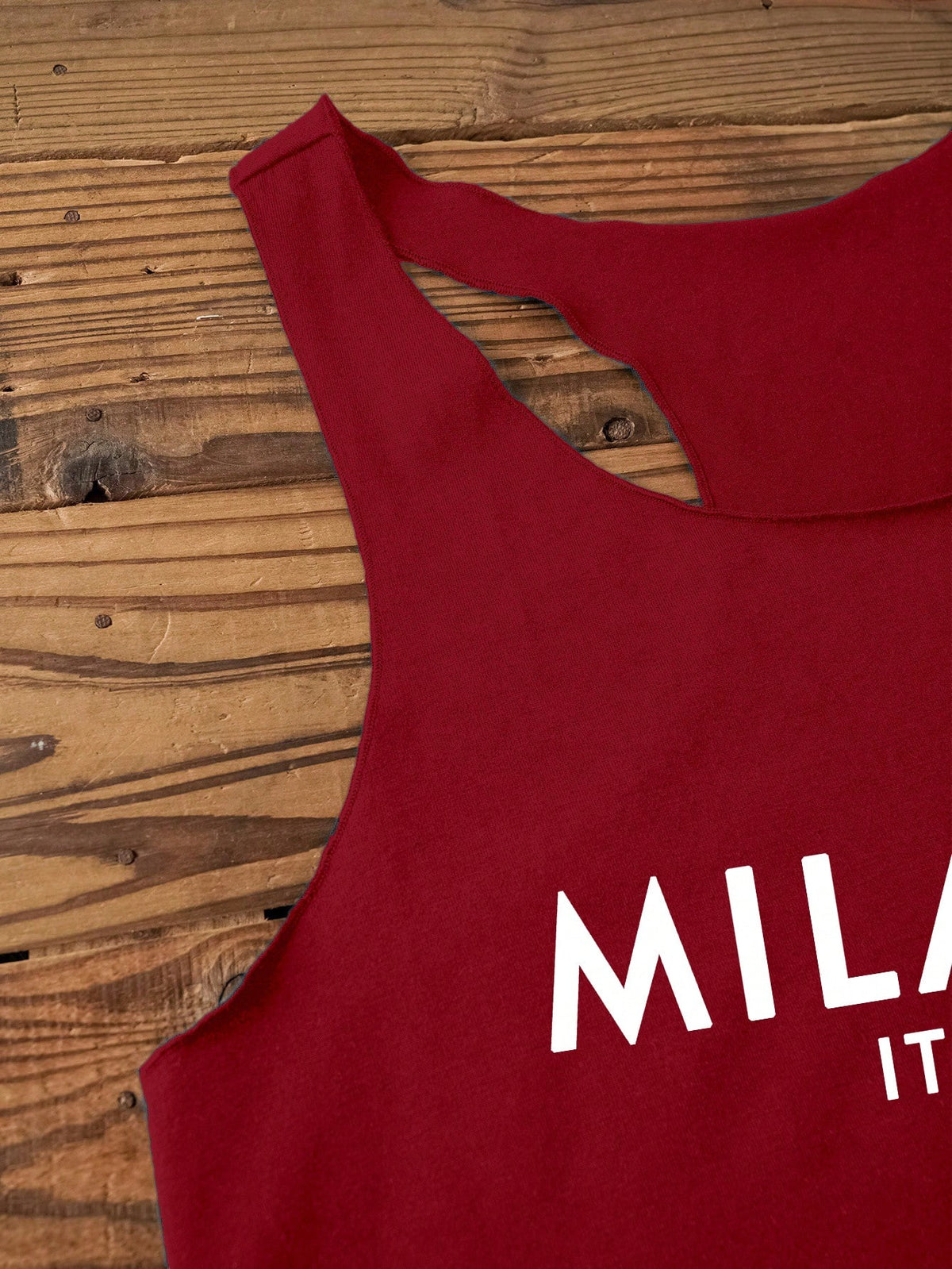 LUNE Milano Women Casual Slogan Graphic Round Neck Tank Top, Suitable For Summer,Casual