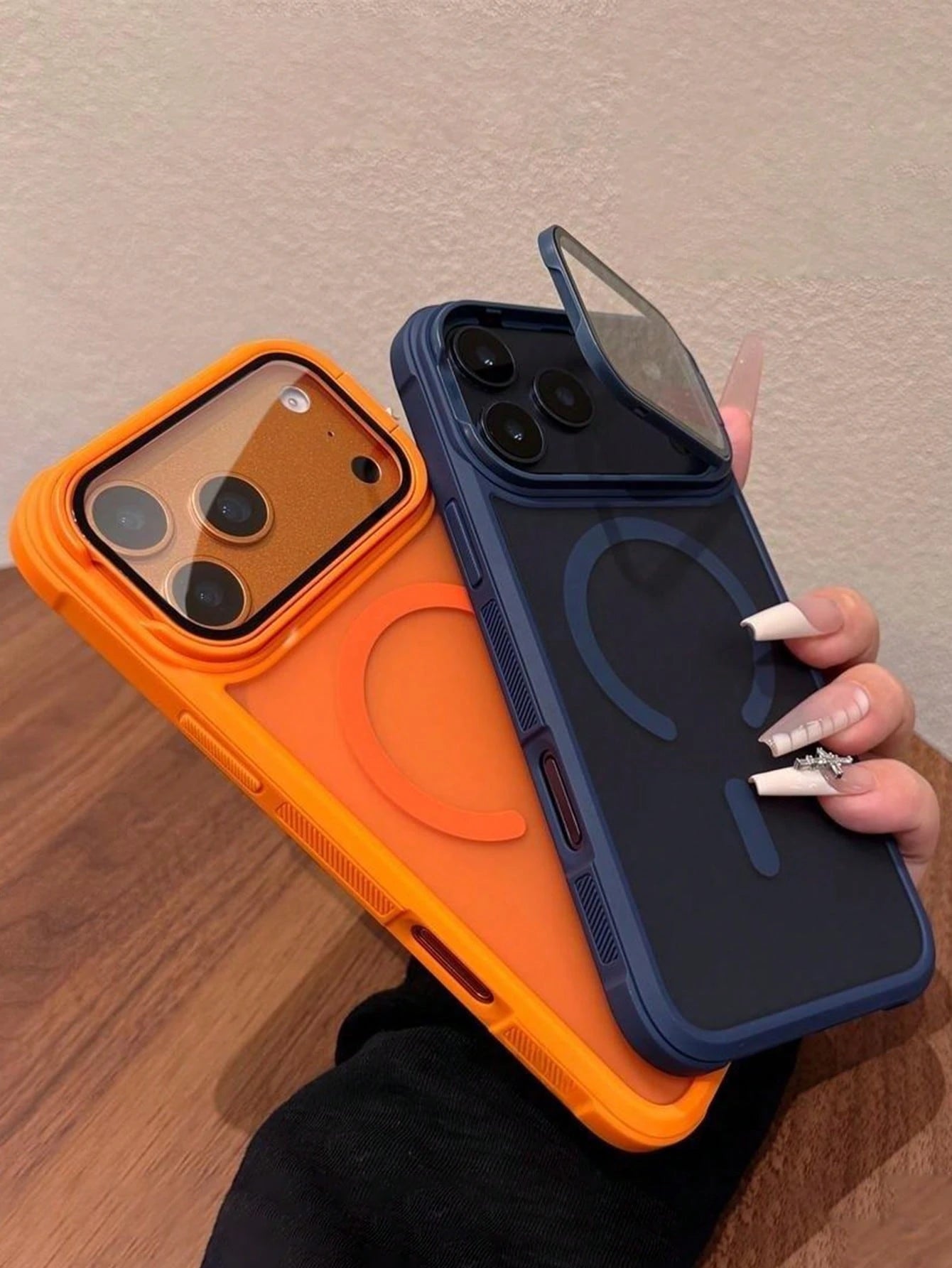 Luxury Magnetic Style Stand Phone Case, Magnetic Lens Frame Phone Case Compatible With IPhone 17 Pro Max/17/16/15/14 Plus/13/12 Pro Max/11, Supports Wireless Charging, Shock-Resistant Armor Frame Tran