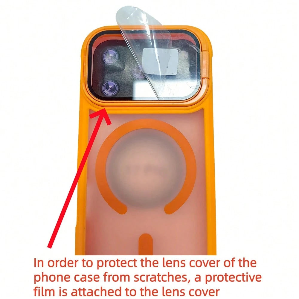 Luxury Magnetic Style Stand Phone Case, Magnetic Lens Frame Phone Case Compatible With IPhone 17 Pro Max/17/16/15/14 Plus/13/12 Pro Max/11, Supports Wireless Charging, Shock-Resistant Armor Frame Tran