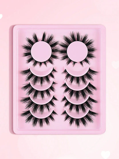 MAANGE 6 Pairs Cartoon False Eyelashes, Long Soft 3D Faux Mink Lashes, Natural Makeup, Gift For Women And Girls, Natural, Ultra-Lightweight, Long-Lasting, Eye-Enlarging, Handmade, Soft, Skin-Friendly