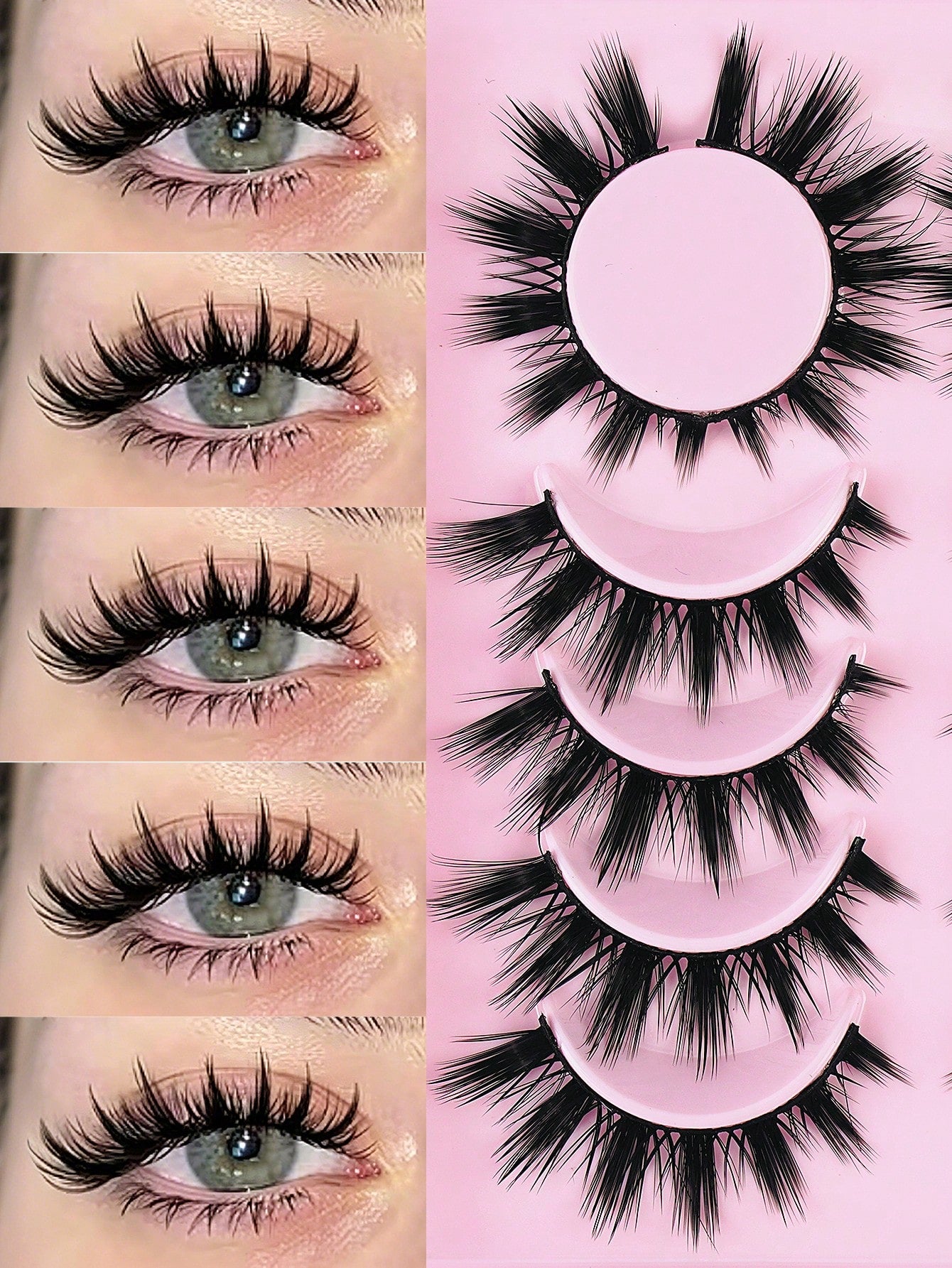 MAANGE 6 Pairs Cartoon False Eyelashes, Long Soft 3D Faux Mink Lashes, Natural Makeup, Gift For Women And Girls, Natural, Ultra-Lightweight, Long-Lasting, Eye-Enlarging, Handmade, Soft, Skin-Friendly