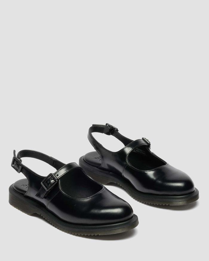 Madaline Mary Jane Smooth Leather Sling Back Shoes