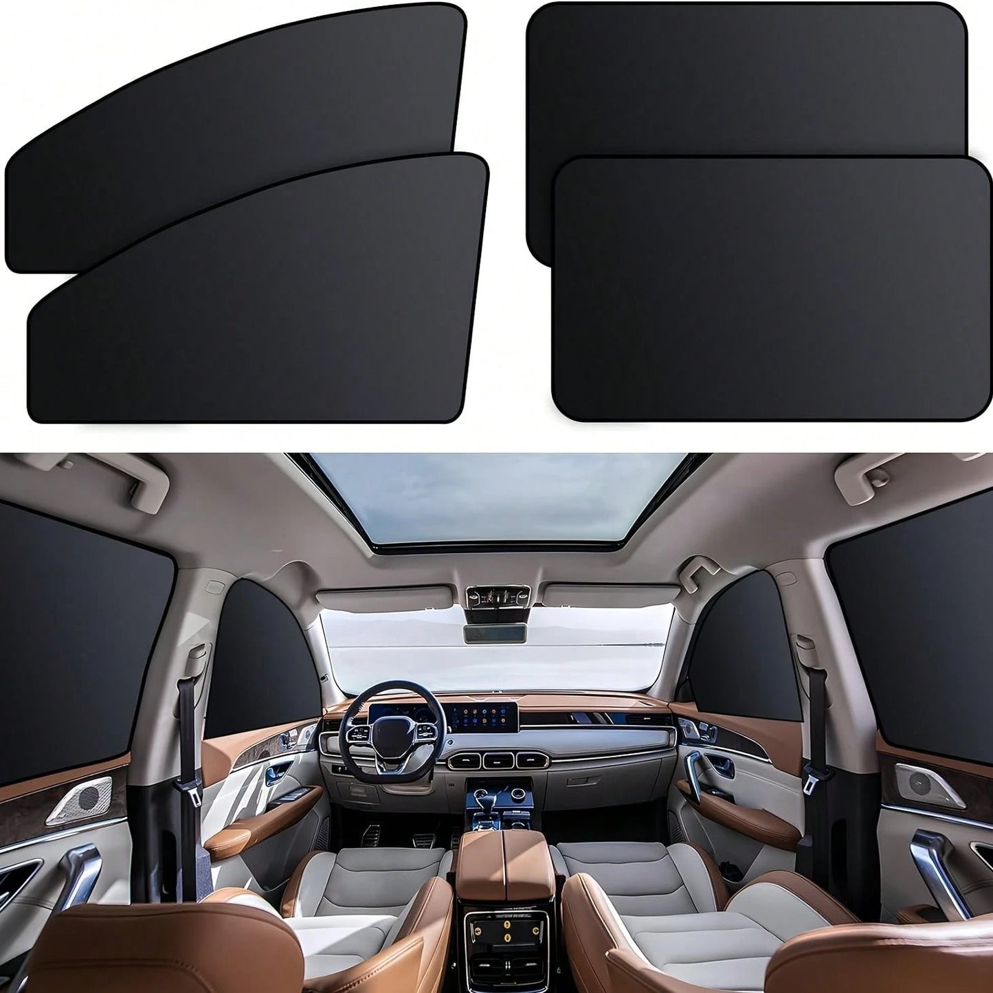 Magnetic Car Sunshade Window Curtains, Automatic Car Window Sunshades, Privacy Protection Window Sunshade Film, UV Protection Window Cover, Car Interior Accessories