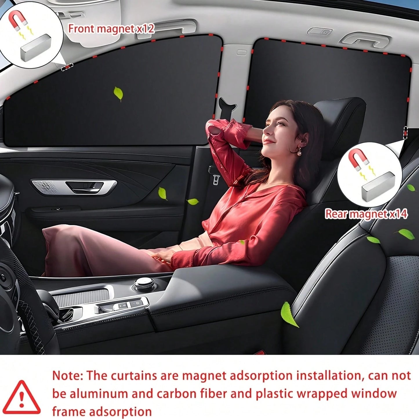 Magnetic Car Sunshade Window Curtains, Automatic Car Window Sunshades, Privacy Protection Window Sunshade Film, UV Protection Window Cover, Car Interior Accessories