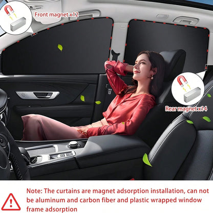 Magnetic Car Sunshade Window Curtains, Automatic Car Window Sunshades, Privacy Protection Window Sunshade Film, UV Protection Window Cover, Car Interior Accessories