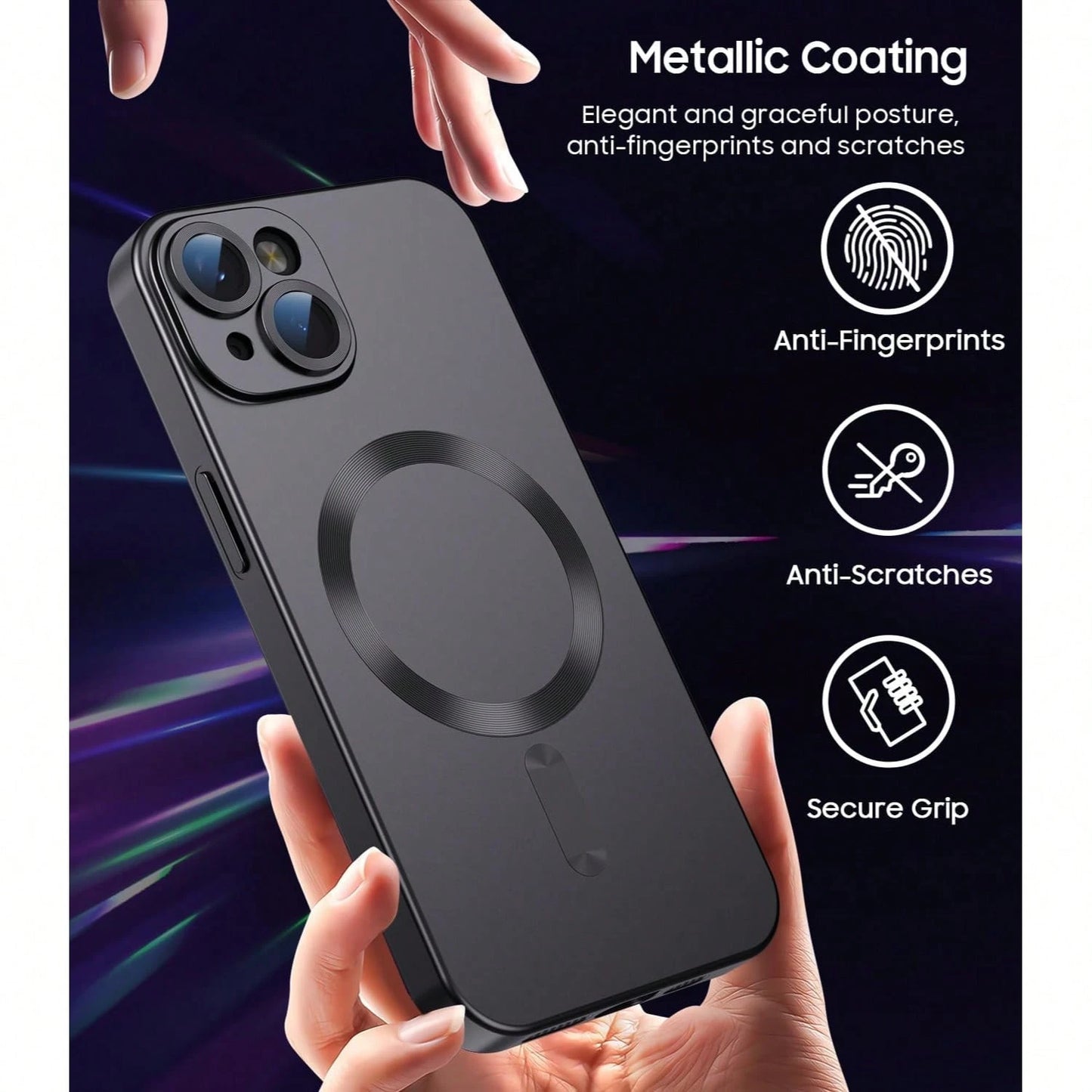 Magnetic Phone Case Compatible With Iphone 13, Built-In Camera Lens Protection, Ultra-Thin Soft Silicone Shockproof Metallic Gloss Phone Case, Also Compatible With IPhone 17 16 15 14 11 12 Pro Max Plu