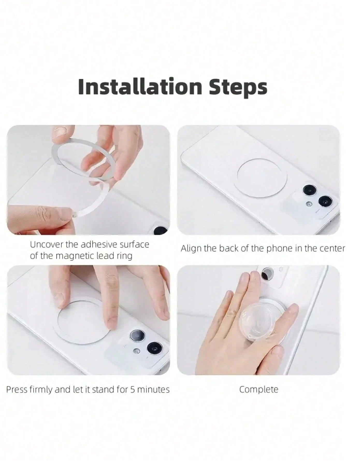 Magnetic Phone Grip Stand With Magnetic Base- Foldable, Compatible With IPhone, Non-Slip Base, Space-Saving Design, Suitable For Video Calls, Gaming, Car Dashboard- Compatible Accessories, Magnetic