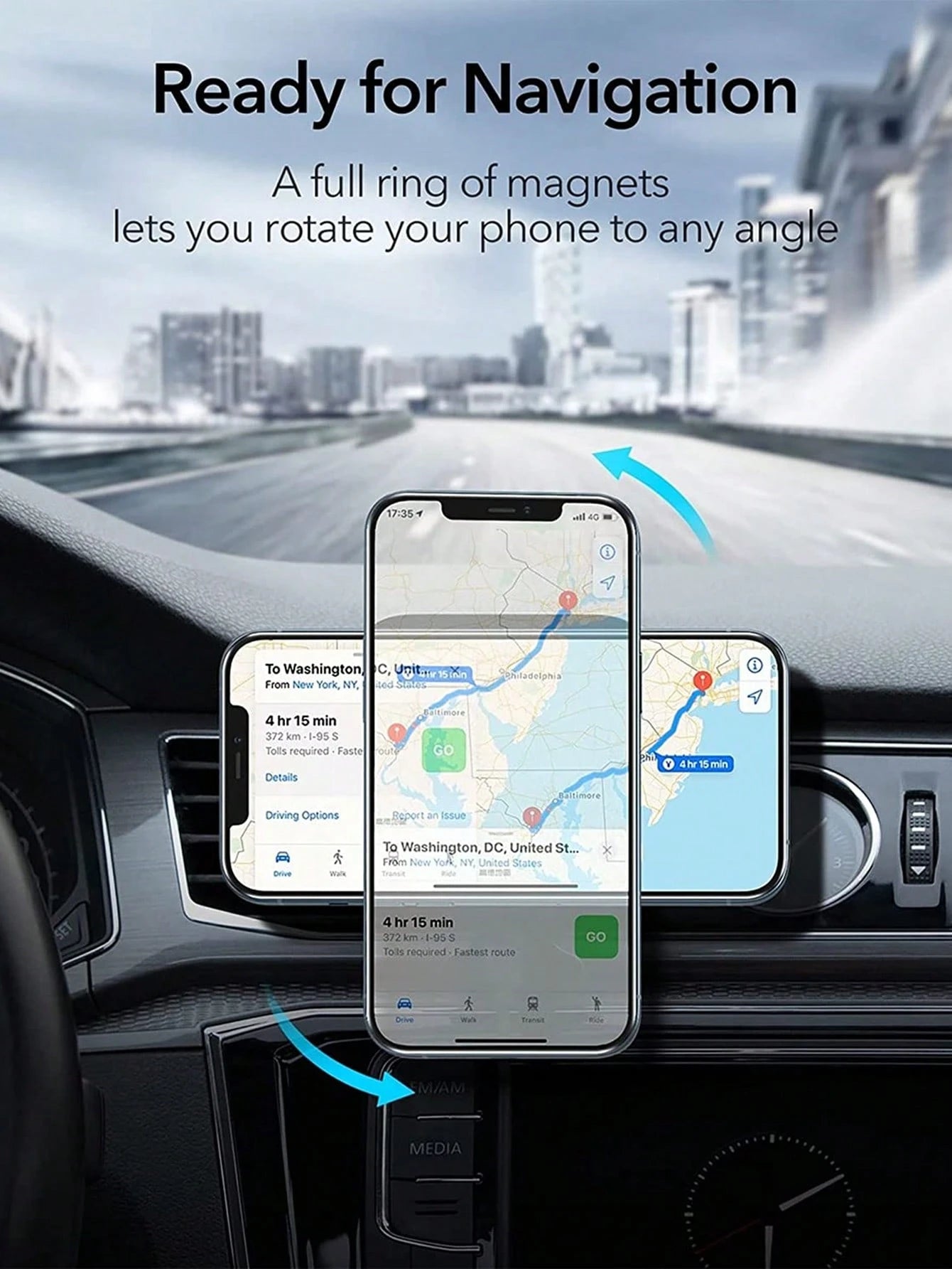 Magnetic Wireless Phone Holder Car Charger Car Mount With Fast Charging Wireless Magnet Car Phone Holder Compatible With IPhone 17/17 Pro/17 Pro Max/17 Plus/Air/16/16 Pro/16 ProMax/16 Plus15/15 Pro/15