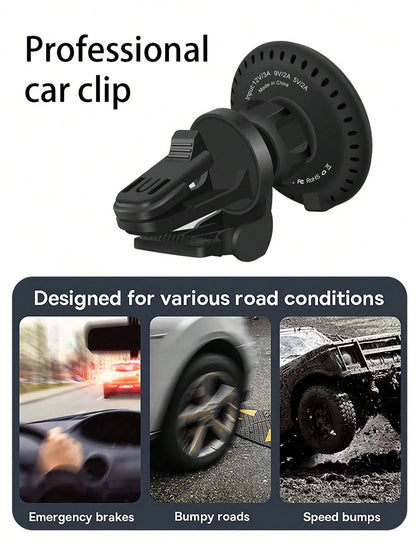 Magnetic Wireless Phone Holder Car Charger Car Mount With Fast Charging Wireless Magnet Car Phone Holder Compatible With IPhone 17/17 Pro/17 Pro Max/17 Plus/Air/16/16 Pro/16 ProMax/16 Plus15/15 Pro/15