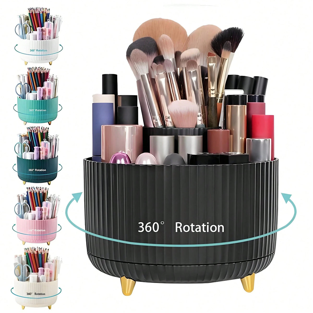 [Makeup Orginizer/Organziers Storage]360° Rotating Makeup Organizer, Large Capacity Skincare Storage Holder, Multi Compartment Cosmetic Display Case For Vanity Bathroom Countertop