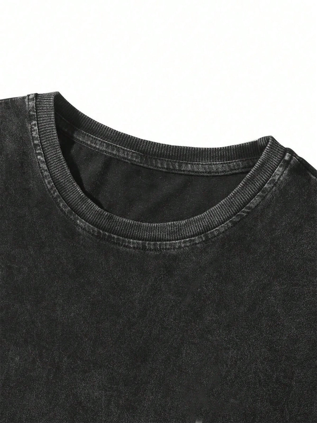 Manfinity Hypemode Men's Casual Floral Embroidery Washed Cotton Loose Fit T-Shirt, Fashionable Street Style For Daily Commute, Summer Y2k Graphic Tee