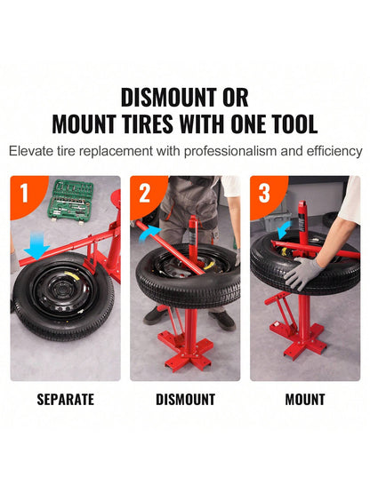 Manual Tire Changer, Tire Mount Demount Tool, Truck Tire Changer Mount Demount 22.5-24.5 In Radial Bias Ply/Tubeless Tire, With Extra Keeper, Tubeless Truck Bead Breaker, 3 PCS Tire Changing Tools, Co
