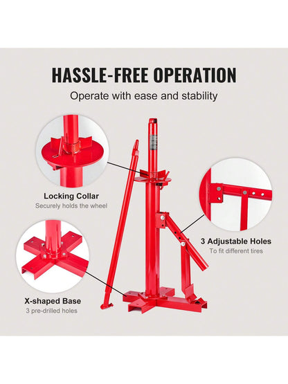 Manual Tire Changer, Tire Mount Demount Tool, Truck Tire Changer Mount Demount 22.5-24.5 In Radial Bias Ply/Tubeless Tire, With Extra Keeper, Tubeless Truck Bead Breaker, 3 PCS Tire Changing Tools, Co