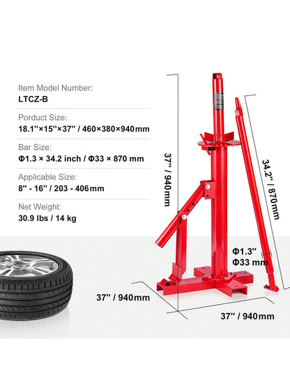 Manual Tire Changer, Tire Mount Demount Tool, Truck Tire Changer Mount Demount 22.5-24.5 In Radial Bias Ply/Tubeless Tire, With Extra Keeper, Tubeless Truck Bead Breaker, 3 PCS Tire Changing Tools, Co