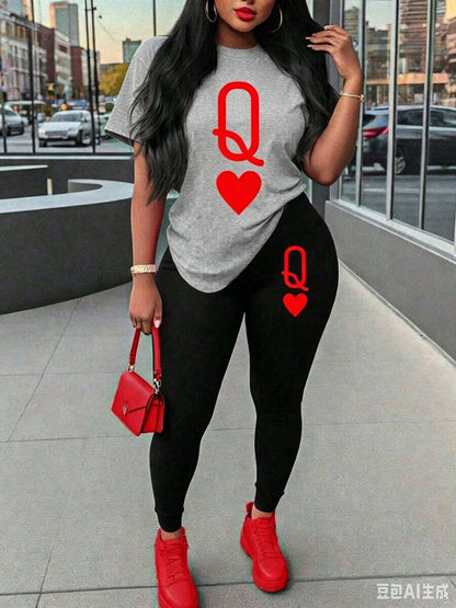 Maweii Plus Size Women Heart Print Shirt Casual Round Neck Short Sleeve Summer Valentine S Day Outdoor Wear Vacation OutfitWomens Aesthetic Letter