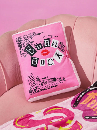 Mean Girls| 1pc Burn Book Letter Graphic Comfortable Feel, High-Definition Printing, Decorative Book Pillow, Placed On The Sofa And Car, Gifts For Friends & Family
