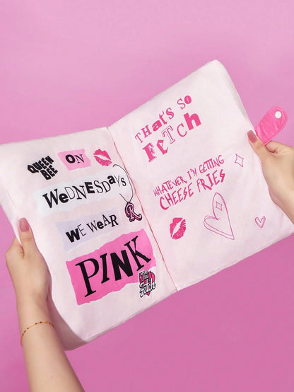 Mean Girls| 1pc Burn Book Letter Graphic Comfortable Feel, High-Definition Printing, Decorative Book Pillow, Placed On The Sofa And Car, Gifts For Friends & Family