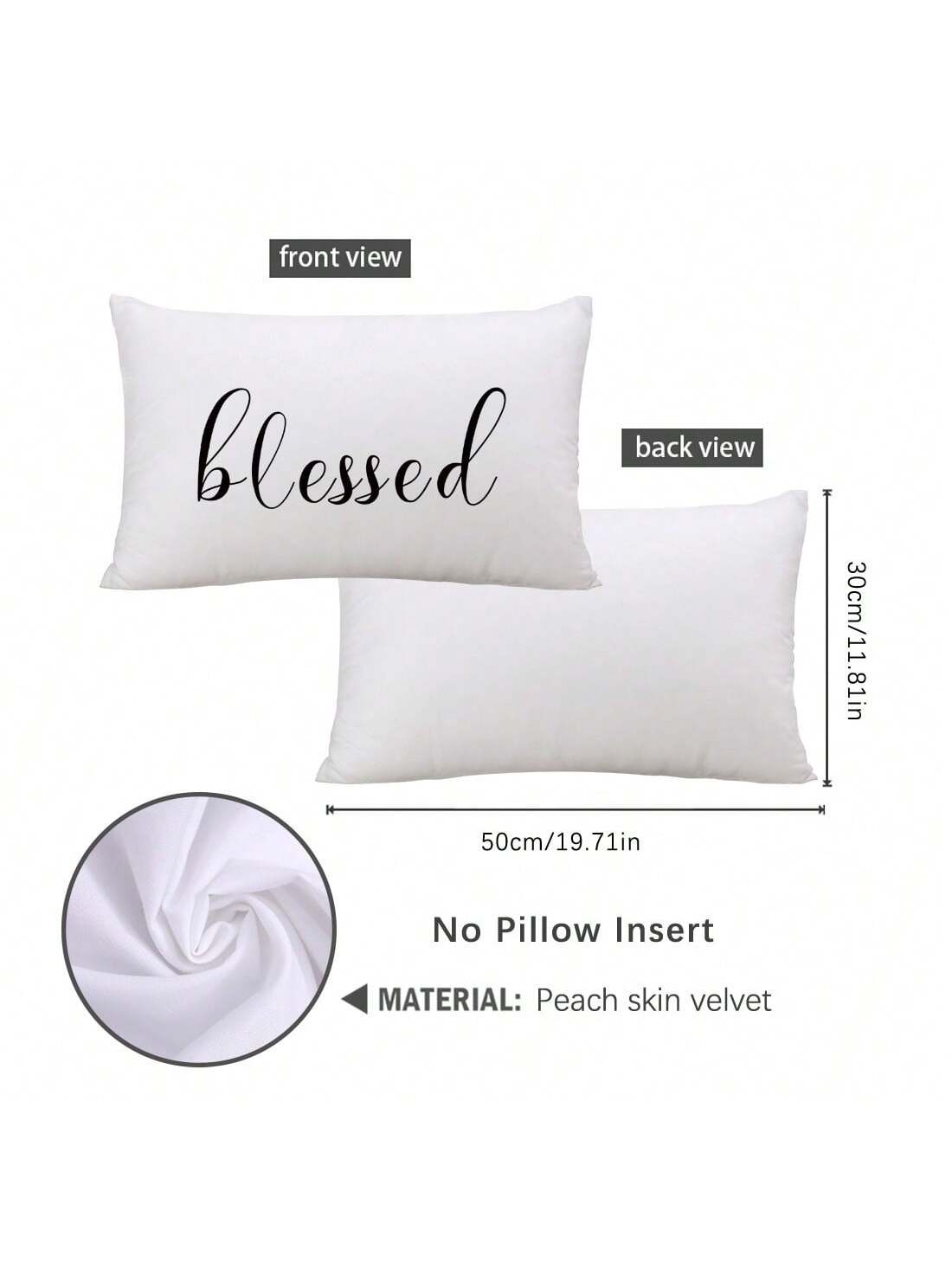 MEMNUN 1pc/2pcs 11.81*19.71in(30*50cm)//15.75*23.62in(40*60cm) White Background Text Print Polyester Pillow Cover [Single-Sided Print][Pillow Insert Not Included] Home Decor Cushion Cover For Bed, Sof