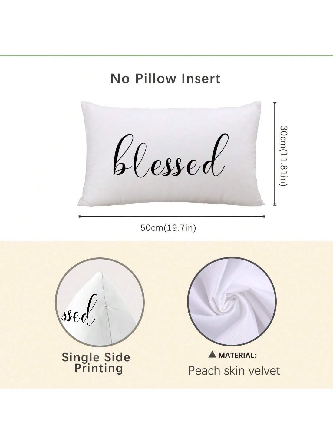 MEMNUN 1pc/2pcs 11.81*19.71in(30*50cm)//15.75*23.62in(40*60cm) White Background Text Print Polyester Pillow Cover [Single-Sided Print][Pillow Insert Not Included] Home Decor Cushion Cover For Bed, Sof