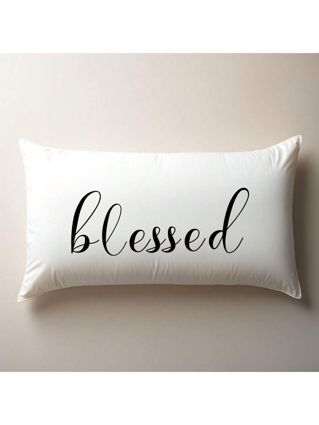 MEMNUN 1pc/2pcs 11.81*19.71in(30*50cm)//15.75*23.62in(40*60cm) White Background Text Print Polyester Pillow Cover [Single-Sided Print][Pillow Insert Not Included] Home Decor Cushion Cover For Bed, Sof