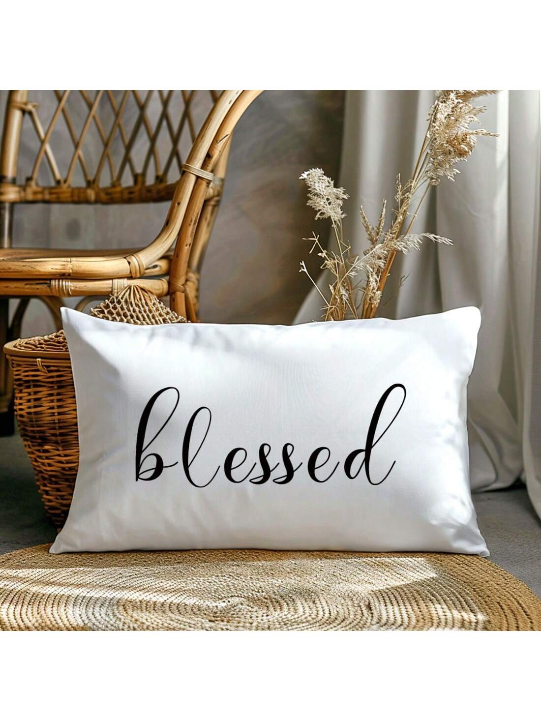 MEMNUN 1pc/2pcs 11.81*19.71in(30*50cm)//15.75*23.62in(40*60cm) White Background Text Print Polyester Pillow Cover [Single-Sided Print][Pillow Insert Not Included] Home Decor Cushion Cover For Bed, Sof