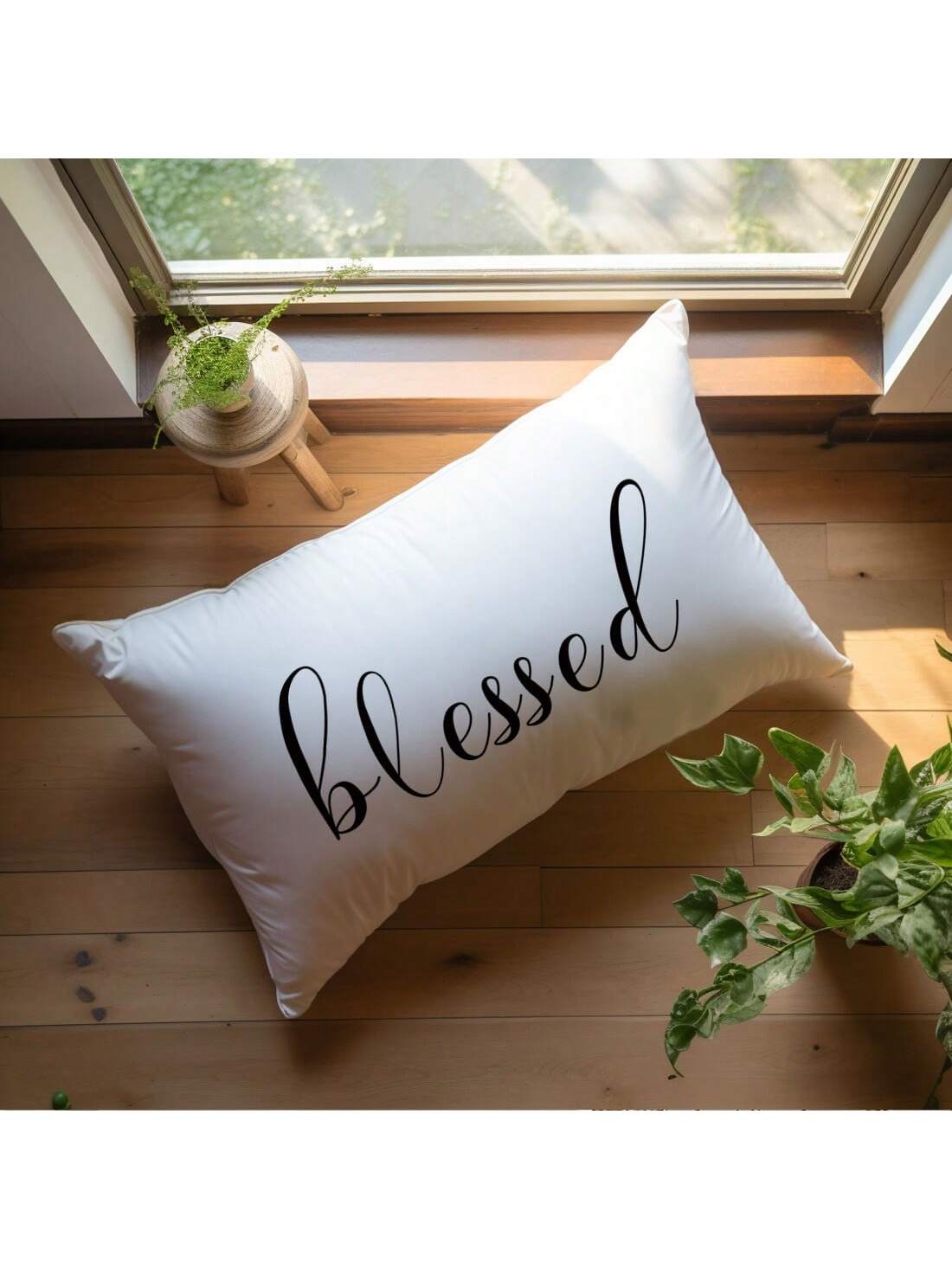 MEMNUN 1pc/2pcs 11.81*19.71in(30*50cm)//15.75*23.62in(40*60cm) White Background Text Print Polyester Pillow Cover [Single-Sided Print][Pillow Insert Not Included] Home Decor Cushion Cover For Bed, Sof
