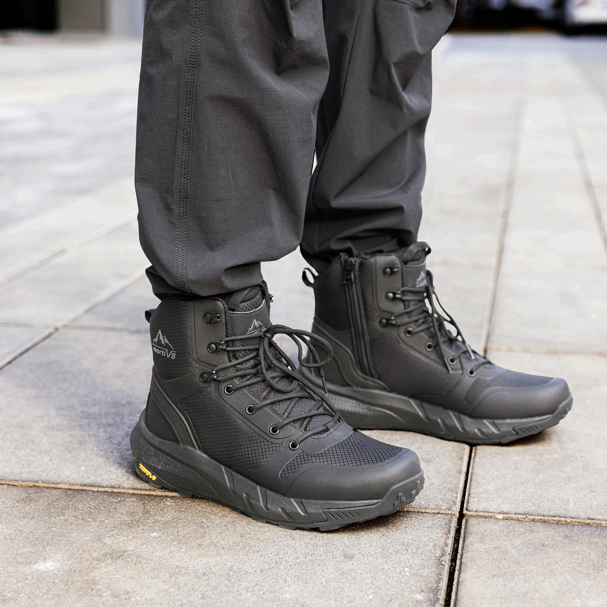 Men's 8-9 Inch Tactical Boots- Lightweight Military Combat Hiking & Motorcycle Work Boots With Side Zipper, All-Day Comfort