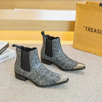 Men's Fashion Chelsea Boots, Cowboy Boots, Western Boots, Short Boots. Low Heel, Elastic Waistband. Stylish For Streetwear, Parties, Weddings, And Business. Christmas, Father's Day, Holiday Gifts.
