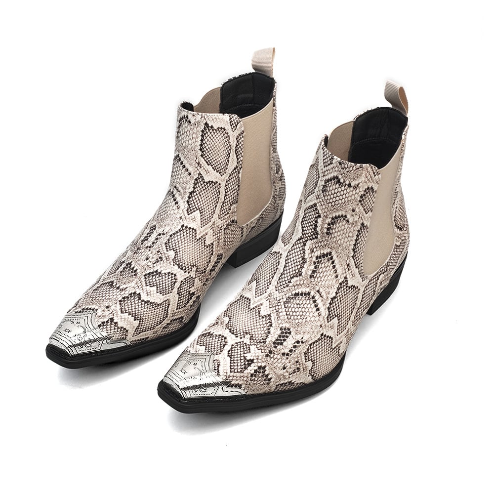 Men's Fashion Chelsea Boots, Cowboy Boots, Western Boots, Short Boots. Low Heel, Elastic Waistband. Stylish For Streetwear, Parties, Weddings, And Business. Christmas, Father's Day, Holiday Gifts.