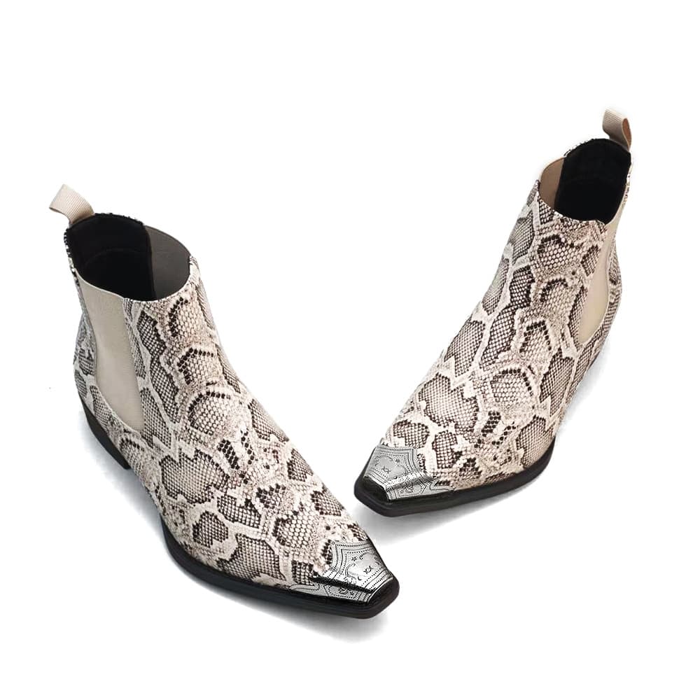 Men's Fashion Chelsea Boots, Cowboy Boots, Western Boots, Short Boots. Low Heel, Elastic Waistband. Stylish For Streetwear, Parties, Weddings, And Business. Christmas, Father's Day, Holiday Gifts.