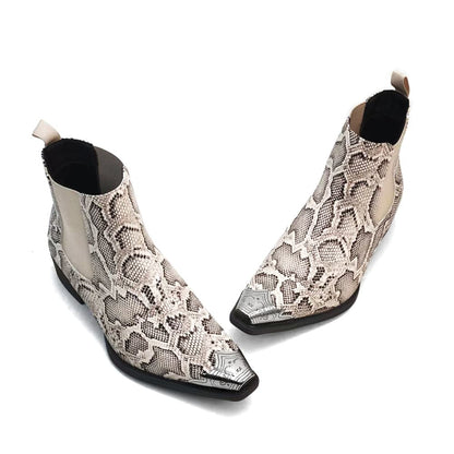 Men's Fashion Chelsea Boots, Cowboy Boots, Western Boots, Short Boots. Low Heel, Elastic Waistband. Stylish For Streetwear, Parties, Weddings, And Business. Christmas, Father's Day, Holiday Gifts.
