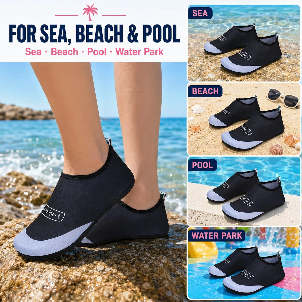 Men's Outdoor Water Shoes, Beach Shoes, Lightweight Breathable, Dry And Comfortable, Suitable For Surfing, Swimming, Fitness, Jumping Rope. Women's Hiking Shoes, Vacation Travel Essential