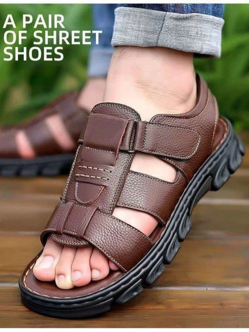 Men's Sports Sandals Outdoor Beach Shoes Large Size Couple Style Summer Sandals Roman Shoes For Men,PU Material.