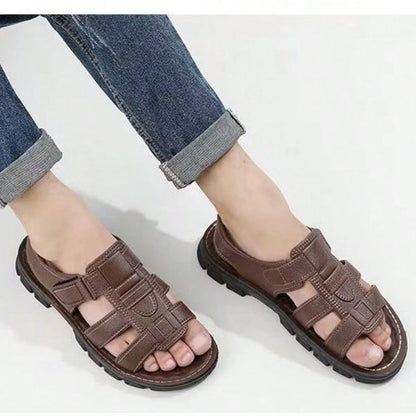 Men's Sports Sandals Outdoor Beach Shoes Large Size Couple Style Summer Sandals Roman Shoes For Men,PU Material.