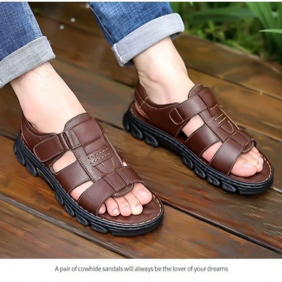 Men's Sports Sandals Outdoor Beach Shoes Large Size Couple Style Summer Sandals Roman Shoes For Men,PU Material.