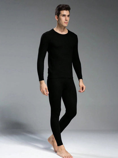 Men's Thermal Underwear Set, Autumn/Winter Warm Clothes For Men, And Cool Casual Wear, Winter Outerwear, Innerwear For Men, Perfect For Autumn Outfit