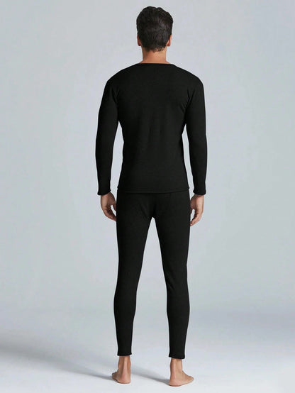 Men's Thermal Underwear Set, Autumn/Winter Warm Clothes For Men, And Cool Casual Wear, Winter Outerwear, Innerwear For Men, Perfect For Autumn Outfit