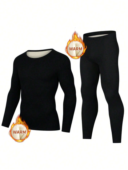 Men's Thermal Underwear Set, Autumn/Winter Warm Clothes For Men, And Cool Casual Wear, Winter Outerwear, Innerwear For Men, Perfect For Autumn Outfit