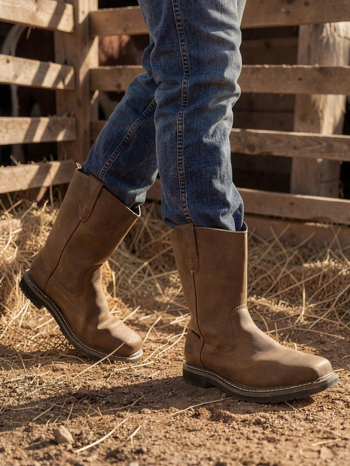 Men's Waterproof Pull-On Western Boots Work Boots