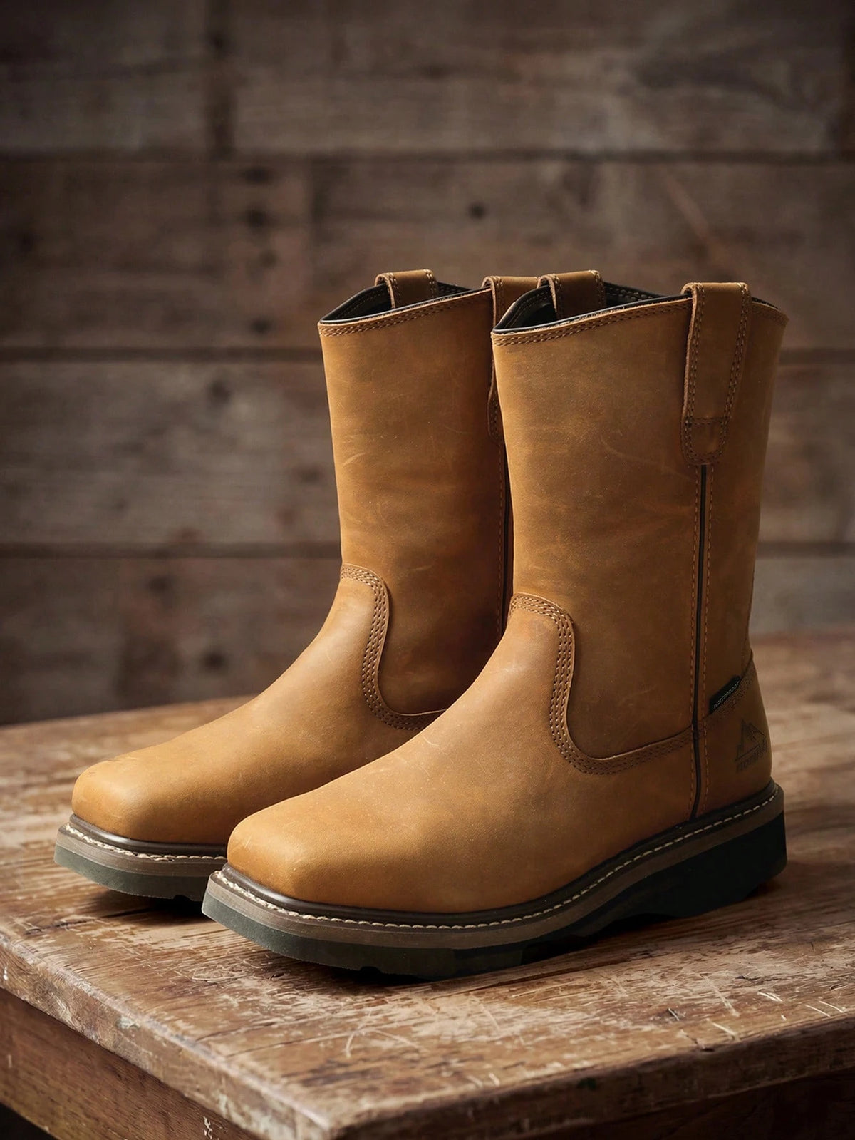 Men's Waterproof Pull-On Western Boots Work Boots