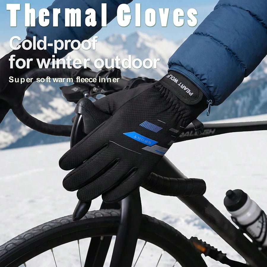 Men's Winter Touchscreen Warm Gloves, Suitable For Cold Weather Running, Cycling, Driving, Hiking, Biking, Working And Outdoor Activities