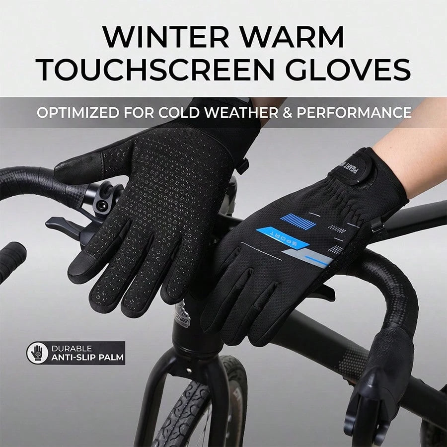Men's Winter Touchscreen Warm Gloves, Suitable For Cold Weather Running, Cycling, Driving, Hiking, Biking, Working And Outdoor Activities