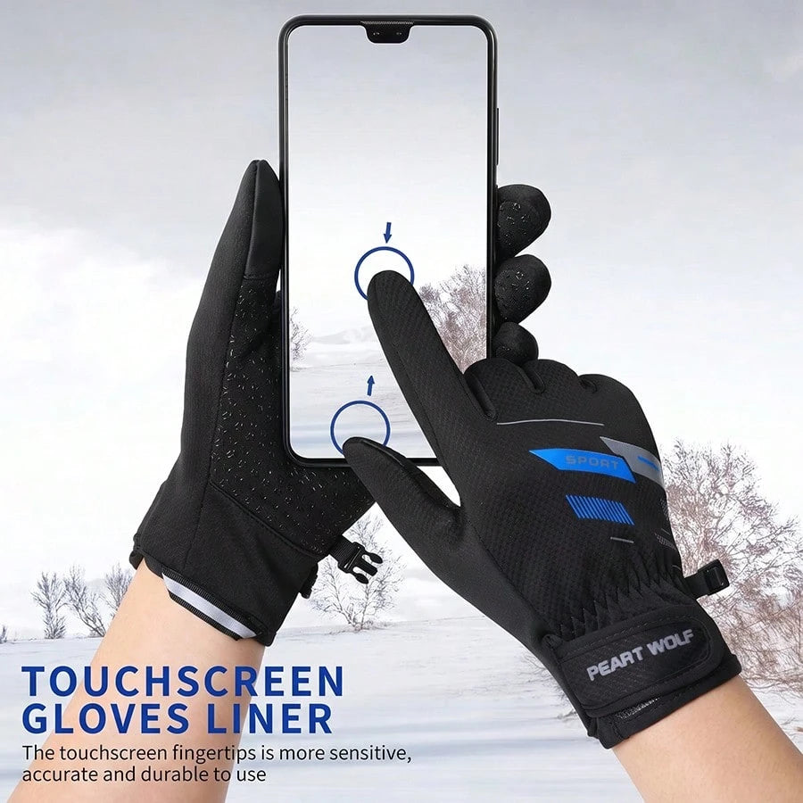 Men's Winter Touchscreen Warm Gloves, Suitable For Cold Weather Running, Cycling, Driving, Hiking, Biking, Working And Outdoor Activities