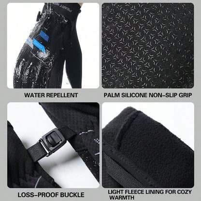 Men's Winter Touchscreen Warm Gloves, Suitable For Cold Weather Running, Cycling, Driving, Hiking, Biking, Working And Outdoor Activities