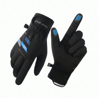 Men's Winter Touchscreen Warm Gloves, Suitable For Cold Weather Running, Cycling, Driving, Hiking, Biking, Working And Outdoor Activities