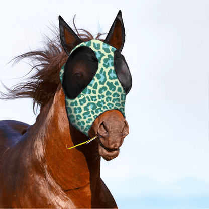 Milk Pattern UV Protection Anti-Insect Elastic Soft Comfortable Mesh Horse Face Mask Breathable Fabric Soft Mesh (M Size, L Size)