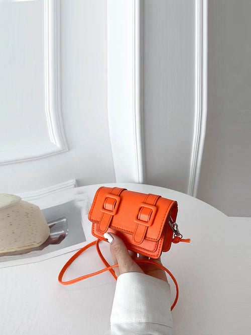 Mini Buckle Decor Flap Square Bag