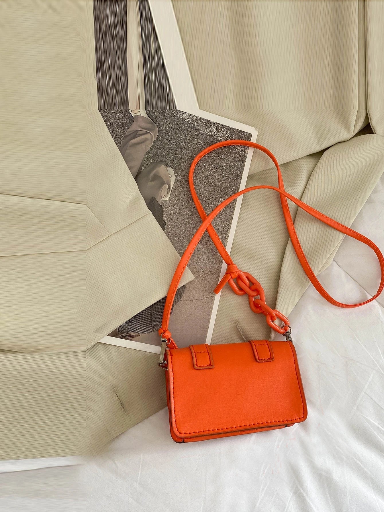 Mini Buckle Decor Flap Square Bag