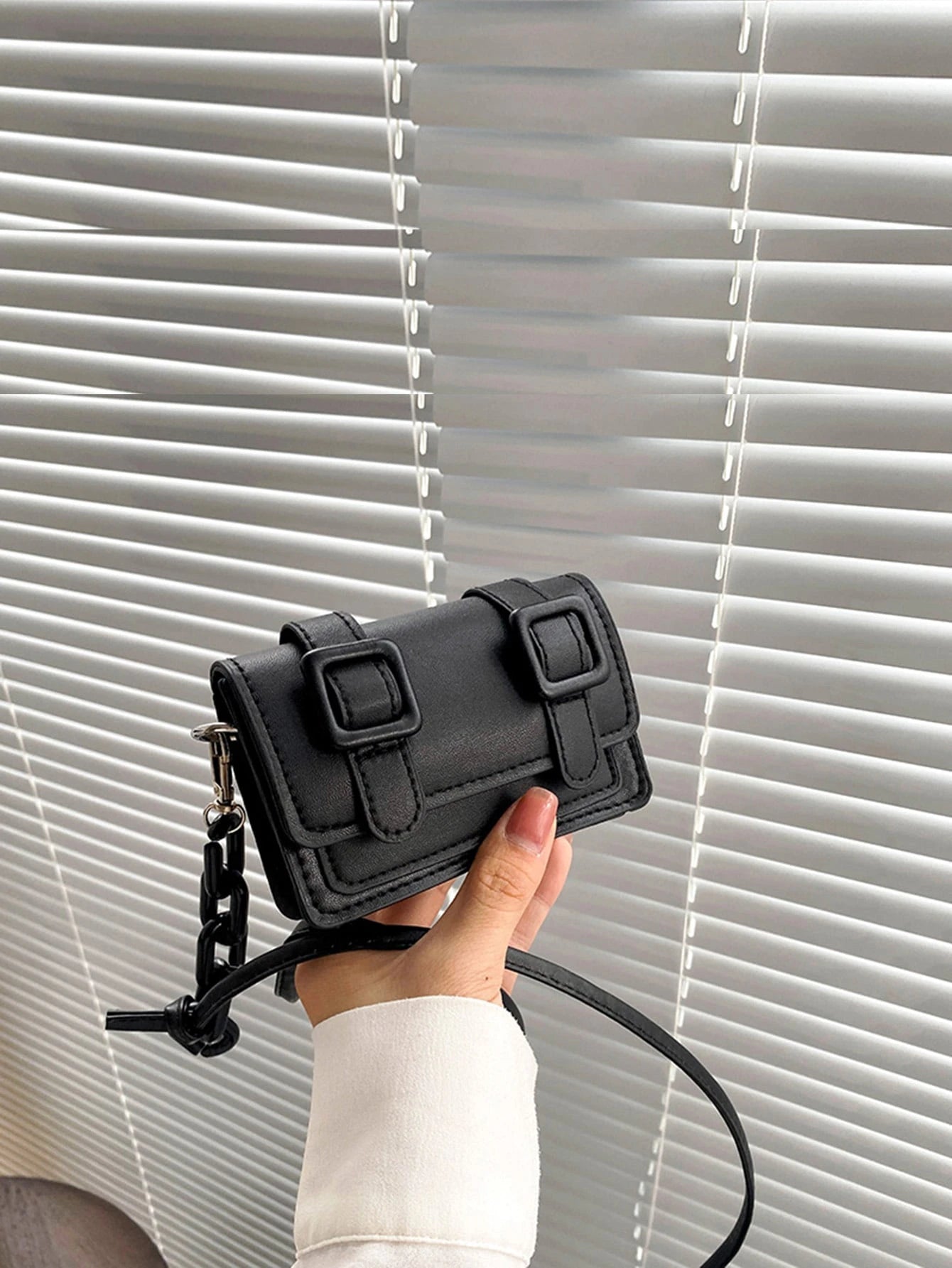 Mini Buckle Decor Flap Square Bag